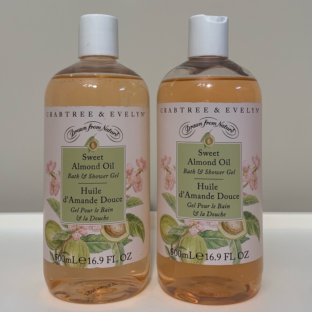 Crabtree & Evelyn Sweet Almond Oil Bath & Shower Gel Lot of 2 New HTF